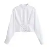 Atacado de roupas femininas transfronteiriças outono 2026 novo estilo europeu e americano de alta qualidade afunilado na cintura justo top puro desejo 7814200