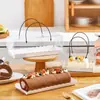 Rolo de bolo portátil estilo suíço-japonês, rolo de dragão transparente dos sonhos, rolo de bolo toalha comprida, caixa de embalagem para bolos finos, caixa retangular