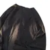 Camisa Masculina de Outono com Personalidade Rasgada de Manga Longa, Camisa Básica Hip-Hop Americana Retro Elegante de Alta Qualidade, Algodão