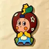 Broche de Personaje Estrella de Dibujos Animados, Insignia Linda, Pin de Goma Suave, Flor de Pecho Anti-Exposición, Accesorio Decorativo para Mochila y Bolso Escolar