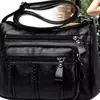 Bolsa Transversal Casual Atmosférica de Mola Versátil para Mãe Bolsa de Ombro Única para Mãe com Zíper Face Macia Moda Ombro Único