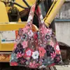 Bolsa de Compras Verde Dobrável Japonesa e Coreana Leve Impermeável Grande Capacidade Bolsa de Armazenamento para Supermercado Bolsa de Compras Portátil Bolsa Tote Espessada
