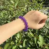 Pulsera de calcedonia púrpura natural para mujer, accesorio de plata Xizang de alta gama, pulsera de amatista, pulsera de diseño original al por mayor