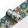 Rodapié Retro con Patrón Nórdico Más Vendido Transfronterizo Decoración de Pared para Entrada de Cocina y Baño Pegatina Impermeable Autoadhesiva para Rodapié