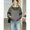 Chaqueta con capucha acolchada ligera de alta gama para mujer, Otoño Invierno, Nueva, Casual, Holgada, Versátil, Corta para Petite, Top