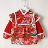 Conjunto de Año Nuevo para Niña, Delantal de Bebé Estilo Chino, Babero Nuevo para Comer, Hanfu de Invierno, Ropa de Año Nuevo, Vestido de Princesa, Ropa Protectora