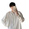 Camisa Blanca Estilo Abstinencia Gao Leng para Hombre Diseño Nicho Sentido Cuello en V Manga Larga Elegante Top Traje Camisa Base Interior