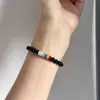 Pulsera Mismo Estilo Gd Quan Zhilong, Pulsera de Piedra Energética Colorida, Pulsera de Pareja con Cuentas de Transferencia Natural de Obsidiana para Hombres y Mujeres