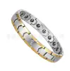 Explosões de fábrica spot terapia magnética titânio aço pulseira masculina pedra negra saúde energia aço inoxidável pulseira joias fábrica