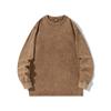 Camiseta Retrô Lavada Velha Pesada Manga Longa Estilo Americano Masculina Moda Verão Marca Moda Manga Média Oversize Gola Redonda Moletom