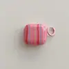 Capa Protetora Colorida Listrada para Fone de Ouvido, Capa Protetora para Airpods 4, Terceira Geração, Segunda Geração Pro2, Capa Macia Totalmente Inclusiva, Transfronteiriça