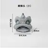 Figura de león felizito de piedra azul imitación para jardinería, arreglo floral, micro paisajismo de acuario, adorno de león de viento estilo chino