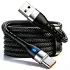 Cable de Datos Trenzado de Nylon Iluminado 6A Carga Súper Rápida 66W Adecuado para Teléfono Móvil Huawei Honor Tipo-C Cable de Carga Rápida