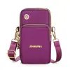 Nuevo Bolso para Teléfono Móvil para Mujer Crossbody Mini Bolso Pequeño Tres Capas Cremallera Bolso de Tela de Nailon Vertical de Mano Monedero de Monedas Bolso de Brazo