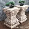 Escultura de Piedra Pedestal Sumeru, Pilar de Piedra de Mármol Blanco, Soporte para Flores, Base para Maceta, Base de Soporte para Bonsái, Patio Villa, Base de Exhibición de Piedra Taihu