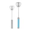 Batidor de huevos semiautomático acero inoxidable crema batida batidor manual batidor de huevos varilla herramienta para hornear