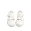 Zapatos planos blancos con puntera reforzada de lunares y cierre de velcro para mujer, nuevo modelo otoño 2026, zapatillas casuales ligeras versátiles para estudiantes