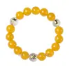 Pulsera Tres en Uno de Ágata Amarillo Hielo Natural Cristal Blanco Mate Ratón Dragón Mono Buey Pollo Serpiente Pulsera