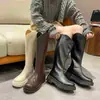 Botas Altas de Equilibrio con Suela Plana para Mujer 2026 Botas de Caña Simples con Punta Redonda para Salir de Compras Adelgazantes Botas Altas Cómodas