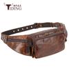 Riñonera de Hombre de Cuero Genuino Personalizada por el Fabricante, Bolsa de Pecho de Piel de Vaca Multicapa, Bolsa de Ciclismo Multifuncional, Bandolera, Bolsa Cruzada
