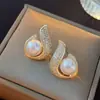 Aretes de Hoja de Arce de Zirconia para Mujer, Nuevos Pendientes de Lujo Ligero de Moda, Pendientes de Diamante Brillantes Retro Simples
