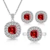 TK Live Conjunto Transfronterizo de Piedras Preciosas de Color Collar Colgante Anillo Pendientes de Piedras Preciosas de Color de Alta Gama Joyería para Mujer con Diamantes