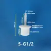 Conector de Manguera de Plástico con Púas Recto 1/2 Pulgada Rosca Macho Recto con Púas Conector Macho de Plástico PP Rosca Macho G1/2