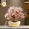 Árvore da Fortuna de Cristal e Tigela de Tesouro, uma Decoração de Alto Padrão Novo Estilo Chinês para Sala de Estar, Bar ou Escritório, Perfeita como Presente