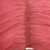 Peluca para Mujer con Cabello Largo y Rizado, Ligeramente Rizado en las Puntas, Cuero Cabelludo de Encaje, Flequillo Recto, Malla Rosa, Peluca Coscosplay