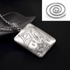 Colgante de plata pura 999 con hebilla de seguridad hueca Prajna Paramita Heart Sutra para hombre, joyería vintage para mujer, regalo