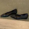 Piel de Oveja Cuero Genuino Tacón de Cuña Francés Zapatos de Salón para Mujer Punta Fina Corte Bajo Suela Suave Zapatos Pequeños de Cuero Sin Cordones Zapatos de Trabajo para el Viaje