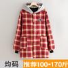Mono con capucha y forro polar de moda para mujer, ropa exterior de estilo coreano, chaqueta para exteriores, delantal, ropa de trabajo gruesa de manga larga para adultos con estampado