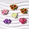 Nuevo pegamento en crema de flor de durazno artificial, accesorios de resina para manualidades, piezas pequeñas de resina para pasadores de pelo, joyería DIY y suministros para la fabricación de joyas