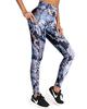 Pantalones de yoga de cintura alta con bolsillo y estampado digital de moda europea y americana, leggings de entrenamiento para correr