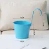 Maceta colgante de metal grande personalizada tipo cubo para barandillas de balcones interiores, maceta colgante sin agujeros para suculentas y plantas verdes, maceta colgante de pared