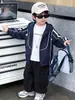 Jaqueta com Capuz Masculina Primavera e Outono Estilo Coreano Crianças Pequenas Bonita Esportiva Corta-vento Bebê Outono Tendência Top Legal
