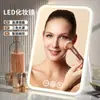 Espejo de maquillaje LED famoso en internet personalizado con luz de relleno, espejo de belleza de escritorio, espejo portátil recargable sensible al tacto
