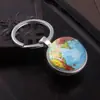 Chaveiro pingente padrão globo terrestre pedra preciosa do tempo pingente criativo bola de cristal de vidro acessório de chaveiro