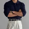 Suéter Polo para Hombre Estilo Old Money con Cuello Camisero, Cuello en V, Cuello de Gaviota, Tejido de Punto de Manga Larga para Primavera, Otoño, Invierno, Venta al por Mayor de Fábrica Transfronteriza