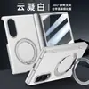 Nuevo modelo apto para Samsung Z Fold 20% de descuento funda para teléfono plegable con soporte giratorio magnético, cuero liso tipo piel, cadena y protección anticaída
