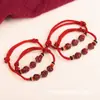Pulsera Wangyun Zodiaco Cinnabar de Tres en Uno de Fidelity para Hombres y Mujeres Cuerda Roja Tejida a Mano para la Muñeca del Año de Nacimiento de la Serpiente