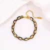 Pulsera Esmaltada Moderna y Fresca para Mujer, Pulsera de Esmalte Colorida de Alta Gama, Acero de Titanio, No se Desvanece, Venta Directa de Fábrica