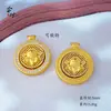 Colgante Giratorio Amarillo del Dios de la Riqueza, Estilo Antiguo Oro Arena Cobre Hueco Chapado en Oro Accesorio para Mujer, Accesorio de Arte Retro Estilo Chino