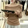 Elegante top de tricô de um ombro para mulheres, nova coleção primavera/outono 2026, um suéter versátil para usar como base, um top chique e sofisticado