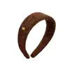 Diadema de Lana Roja Suave Estilo Año Nuevo con Ala Ancha y Etiqueta Dorada de Cabeza de Cachorro para Mujer, Sensación de Alta Gama, Diadema que No Aprieta, Accesorio para el Cabello