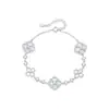 Pulsera de trébol de cinco hojas S925 plata de ley diseño de nicho trébol de la suerte joyería de concha regalo de cumpleaños para novia