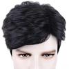 AliExpress cross-border venda quente parcial oblíqua franja cabelo curto peruca masculina fibra química alta temperatura perucas de seda fabricante em estoque