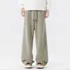 Pantalones de pierna curva estilo americano, nueva colección otoño 2026 para hombre, de pierna recta, corte holgado casual, pantalones de chándal de pierna ancha para otoño y primavera