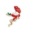 Estilo chinês Ano Novo Peixe Lucky Koi Broche Mulheres Delicado Corsage Alto Sentimento Elegante Ano Novo Casaco Fivela Pin