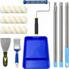 Set de rodillo y brocha de pintura, brocha de pintura, bestseller transfronterizo, extensible de 9 pulgadas, especializado para pintar paredes, techos y muebles